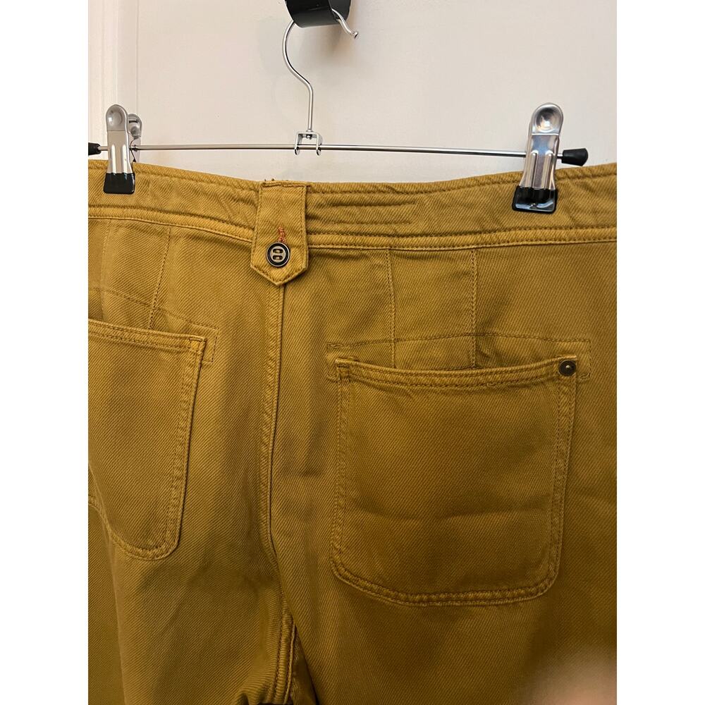 Pilcro Low-Rise Wide Leg Column Pants 27 mustard yellow Boho chic 70's Preppy - Picture 8 of 10